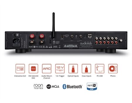 Audiolab 7000A aluminium schwarz Rückseite/Anschlüsse
