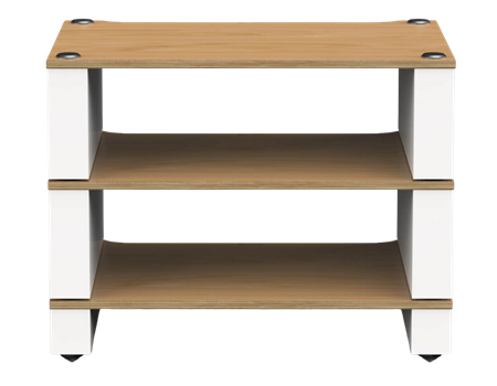 Blok Stax 2G Rack 3 Esche Natur /Weiß Seidenmatt Hifi Rack Vorderseite