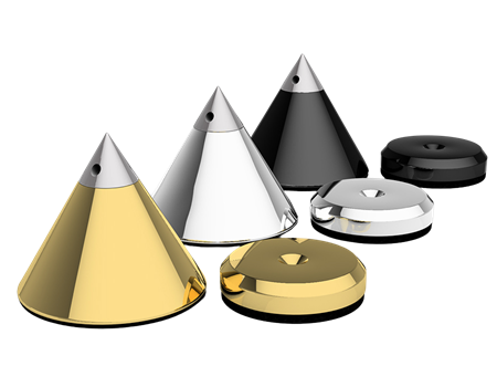 Audio Selection Kegel & Disc groß 4er Set silber