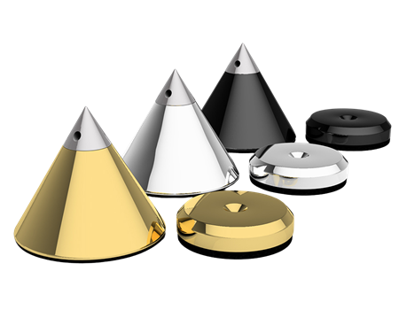Audio Selection Kegel & Disc groß 4er Set silber