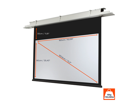 Celexon Deckeneinbau Leinwand Motor Expert Motorisiert schwarz/weiß 72 Zoll Maße