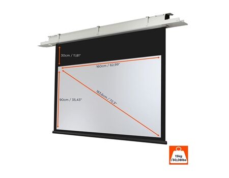 Celexon Deckeneinbau Leinwand Motor Expert Motorisiert schwarz/weiß 72 Zoll Maße