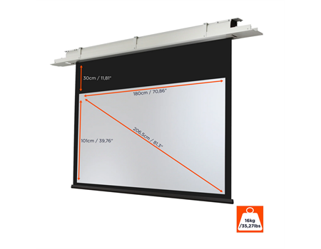 Celexon Deckeneinbau Leinwand Motor Expert Motorisiert schwarz/weiß 81 Zoll Maße