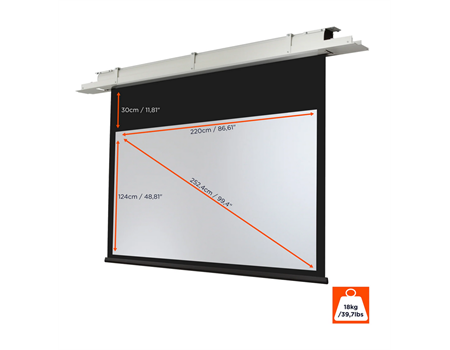 Celexon Deckeneinbau Leinwand Motor Expert Motorisiert schwarz/weiß 99 Zoll Maße