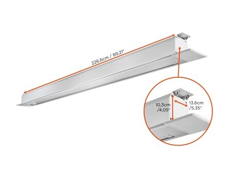 Celexon motorisierte Deckeneinbauleinwand Motor Professional Plus weiß Maße 2